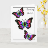 Denk aan jou, Butterflies Kaart (Gele Bloem)