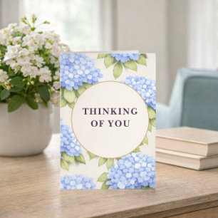 Denk Aan Jou Kaart   Blauwe Hortensia Bloemen