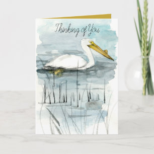Denk aan Jou Pelikaan Vogel Watervogels Meer Kaart