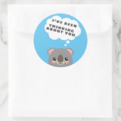 Denk aan jou ronde sticker (Tas)