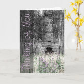 Denk aan jou Rustieke Open Haard Foto op Maat Kaart (Gele Bloem)