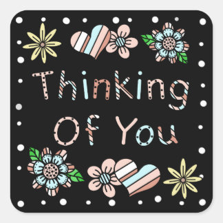 Denk aan jou | Sticker van het Floral Square
