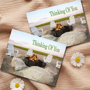 Denk Aan Jou Strand Kampvuur Ansichtkaart Briefkaart