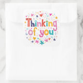 Denk aan jou vierkante sticker (Tas)