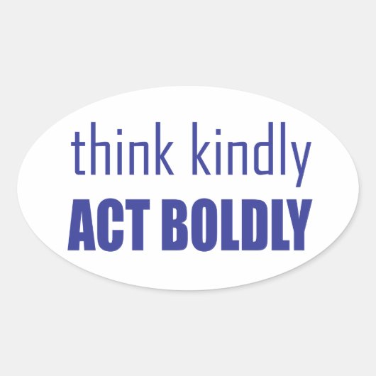 Denk aan Kindly, Act Bolly Ovale Sticker (Voorkant)