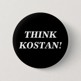 DENK AAN KOSTAN! Knoop Ronde Button 5,7 Cm