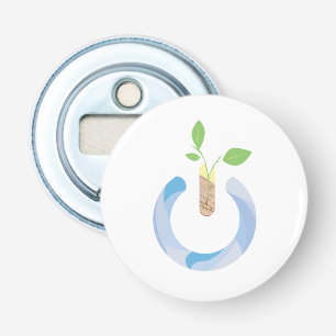 Denk aan kracht button flesopener