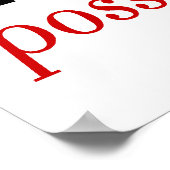 Denk aan mogelijkheden diep rood poster (Hoek)