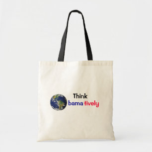 Denk aan Obamatively_world, zwart, blauw, rood Tote Bag