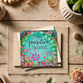 Denk aan positieve gedachten Moedig inspiratie aan