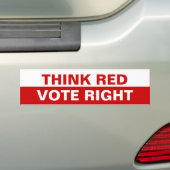 Denk aan rode stem bumpersticker (Op auto)