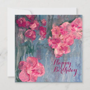 Denk aan Roze Flat Birthday Kaart