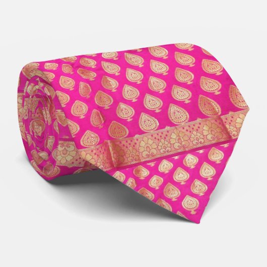 Denk aan roze Zijde Zijde in het perfecte Stropdas (Opgerold)