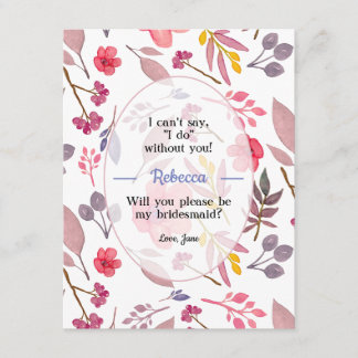Denk aan Stof Roze Bruidsmeisje Kaart