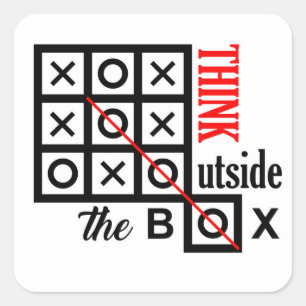denk aan tekstbericht buiten kader slim tac teen c vierkante sticker