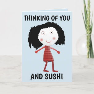 DENK AAN U EN SUSHI-WENSKAARTEN FEESTDAGEN KAART