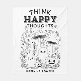 Denk aan vrolijke gedachten Halloween collectie Fleece Deken
