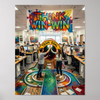 Denk aan Win-Win Creatief Team Doel Poster