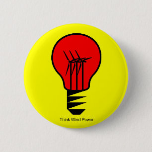 Denk aan windenergie ronde button 5,7 cm