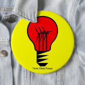 Denk aan windenergie ronde button 6,0 cm (In situ)