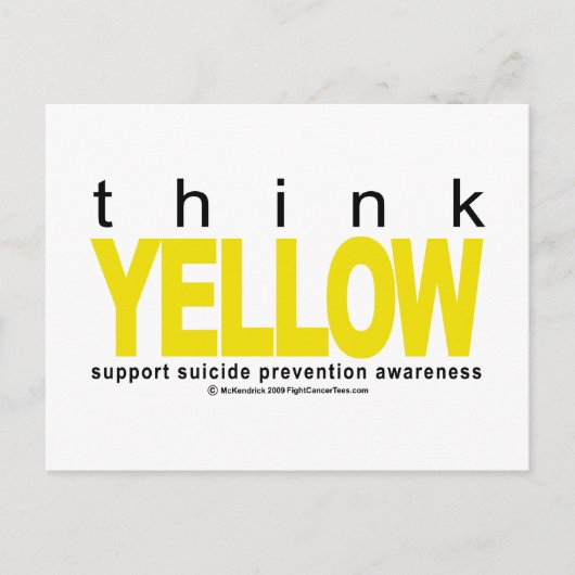 Denk aan YELLOW: Zelfmoordpreventie Briefkaart (Voorkant)
