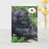 Denk aan You Chimpansee Kaart (Gele Bloem)