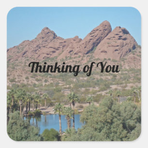Denk aan You Red Rock Foto Phoenix Arizona Vierkante Sticker