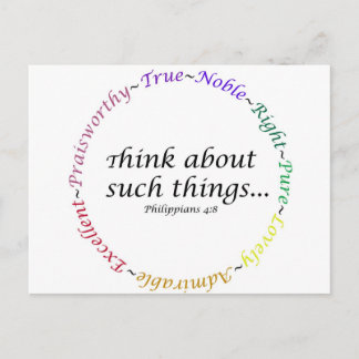 Denk aan zulke dingen... Filippijnen 4:8 Briefkaart