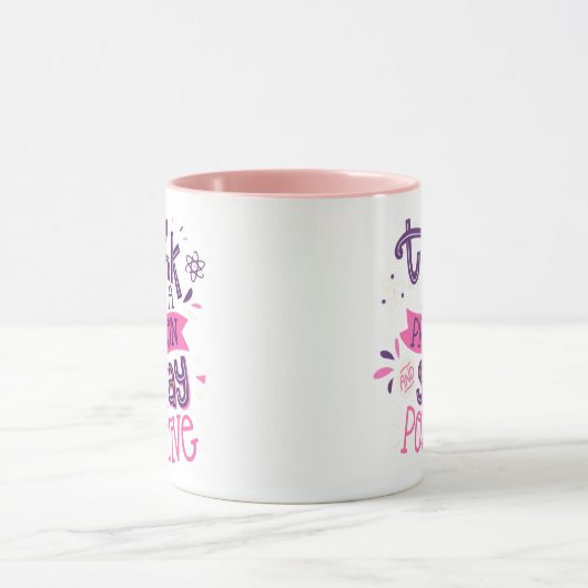 Denk als een proteïne en blijf positief koffie mok (Midden)