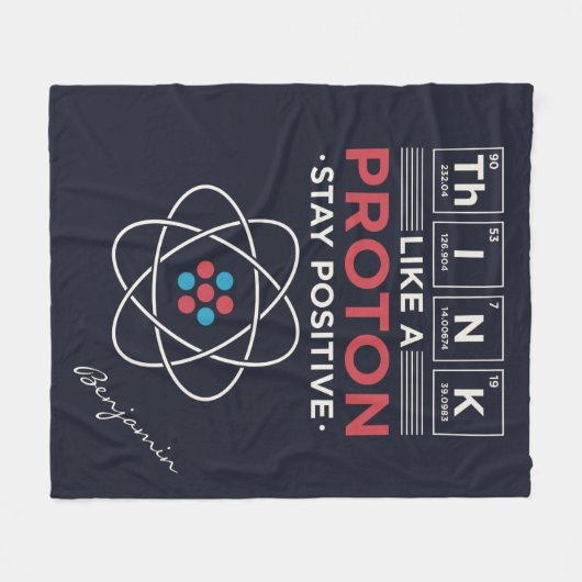 Denk als een Proton Chemistry leraar en nerd Fleece Deken (Voorkant (Horizontaal))