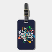 Denk als een proton en blijf positief bagagelabel (Voorkant verticaal)