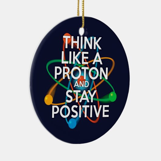 DENK ALS EEN PROTON EN BLIJF POSITIEF KERAMISCH ORNAMENT (Rechts)