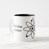 Denk als een proton en blijf positief! Mok (Voorkant links)