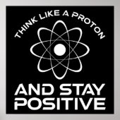 Denk als een proton en blijf positief poster (Voorkant)