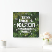 Denk als een proton en blijf positief vierkante klok (Huis)