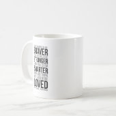 Denk altijd dat je moedig bent dan je gelooft koffiemok (Voorkant links)