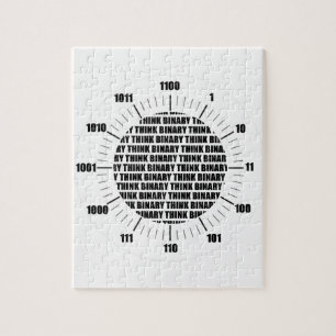 Denk Binaire Klok (de Humor van Geek) Legpuzzel