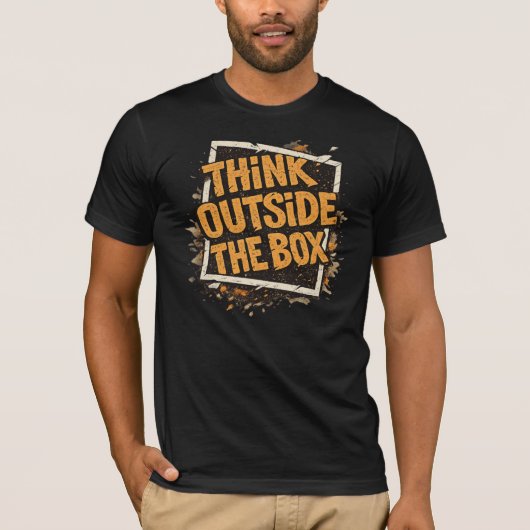 Denk Buiten De Box Motiverende T-Shirt (Voorkant)