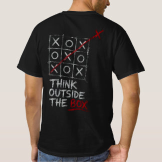 Denk Buiten De Box Tic Tac Toe Motiverende T-Shirt