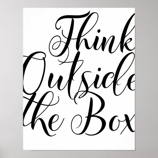 Denk buiten de doos Motivatie Typografie na Poster (Voorkant)