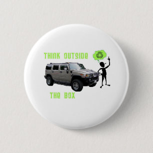 Denk buiten de doos! ronde button 5,7 cm