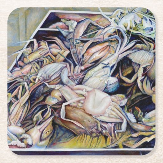 Denk buiten de doos, Singapore Vierkante Kartonnen Onderzetter (Voorkant)