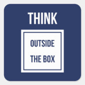 Denk buiten de kist navy vierkante sticker (Voorkant)