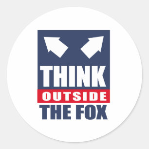 Denk buiten de vos ronde sticker