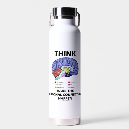 Denk dat de neuronale connecties hersenschudding v waterfles (Voorkant)