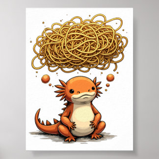 Denk Deze Axolotl Angst Kunst Poster