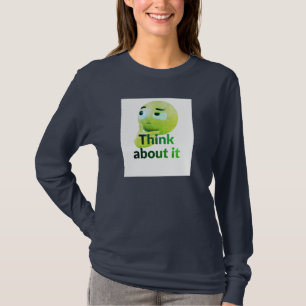 Denk Er Over Na Cute Emoji Dames T-Shirt Met Lange