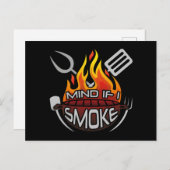Denk eraan dat ik moet roken in Funny BBQ die gril Briefkaart (Voorkant / Achterkant)