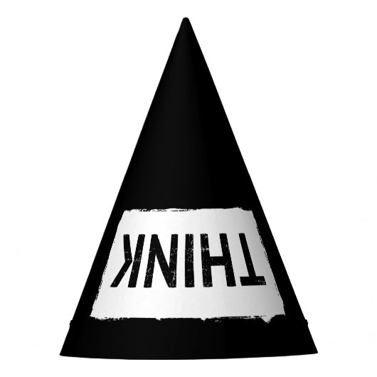 DENK gewoon ... Funny Dumb Nerdy Stupid Typografie Feesthoedjes (Voorkant)