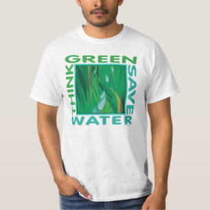 Denk groen, bespaar water t-shirt